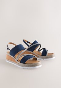 Next Sandalen met sleehak - navy blue
