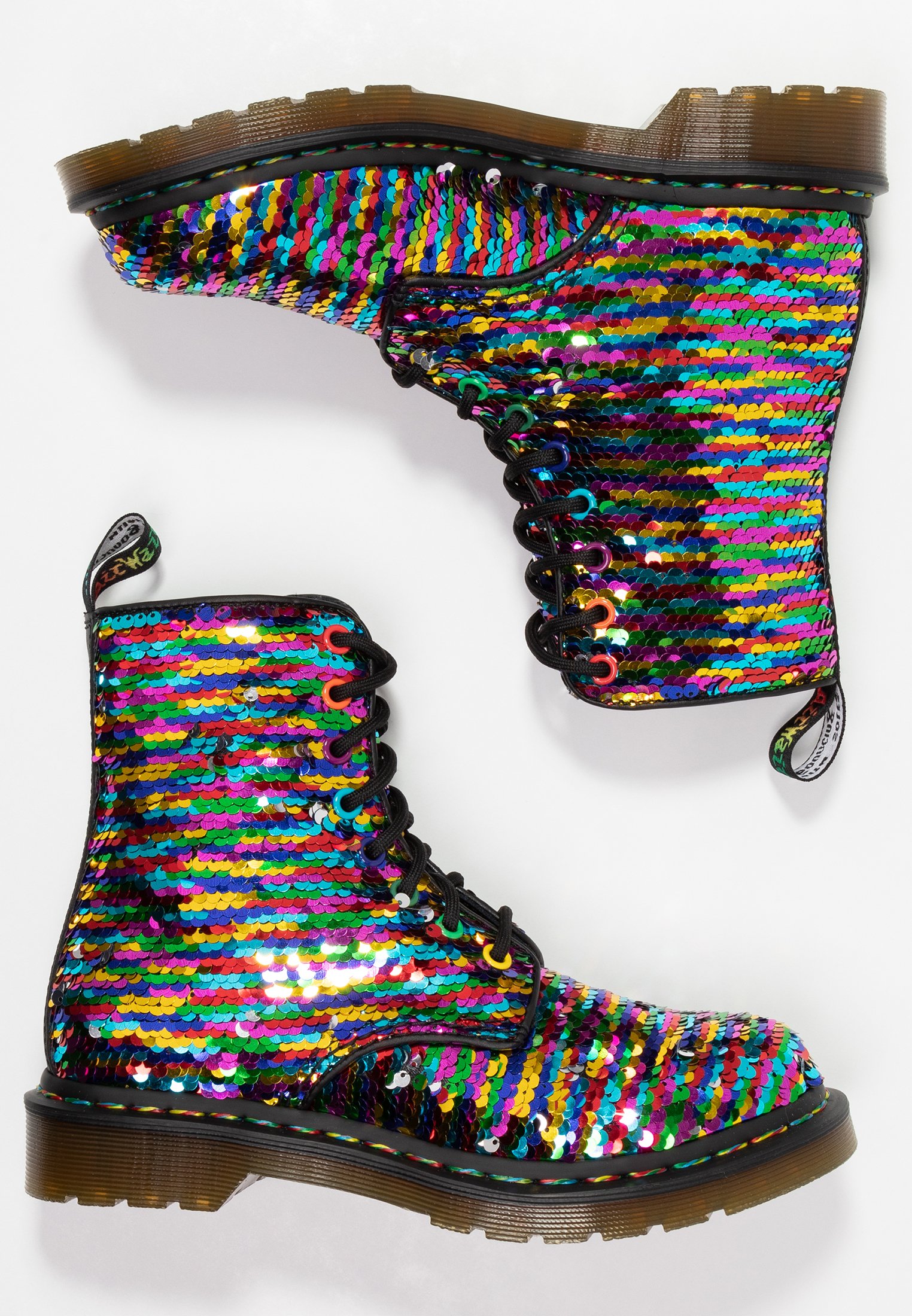 1460 PASCAL SEQN 8 EYE BOOT Botki sznurowane multicolorsilverblack 1460 PASCAL SEQN 8 EYE BOOT Botki sznurowane multicolorsilverblack