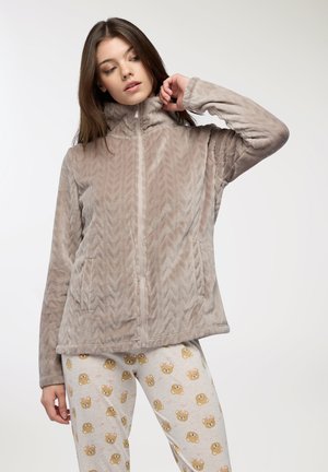 Felpa con zip - tortora