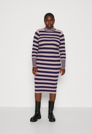 Vero Moda Curve VMCMAXINE ROLLNECK CALF DRESS - Φόρεμα σε ίσια γραμμή - toadstool/astral aura