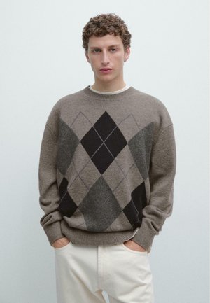 CREW NECK KNIT 01237240 - Pullover - khaki