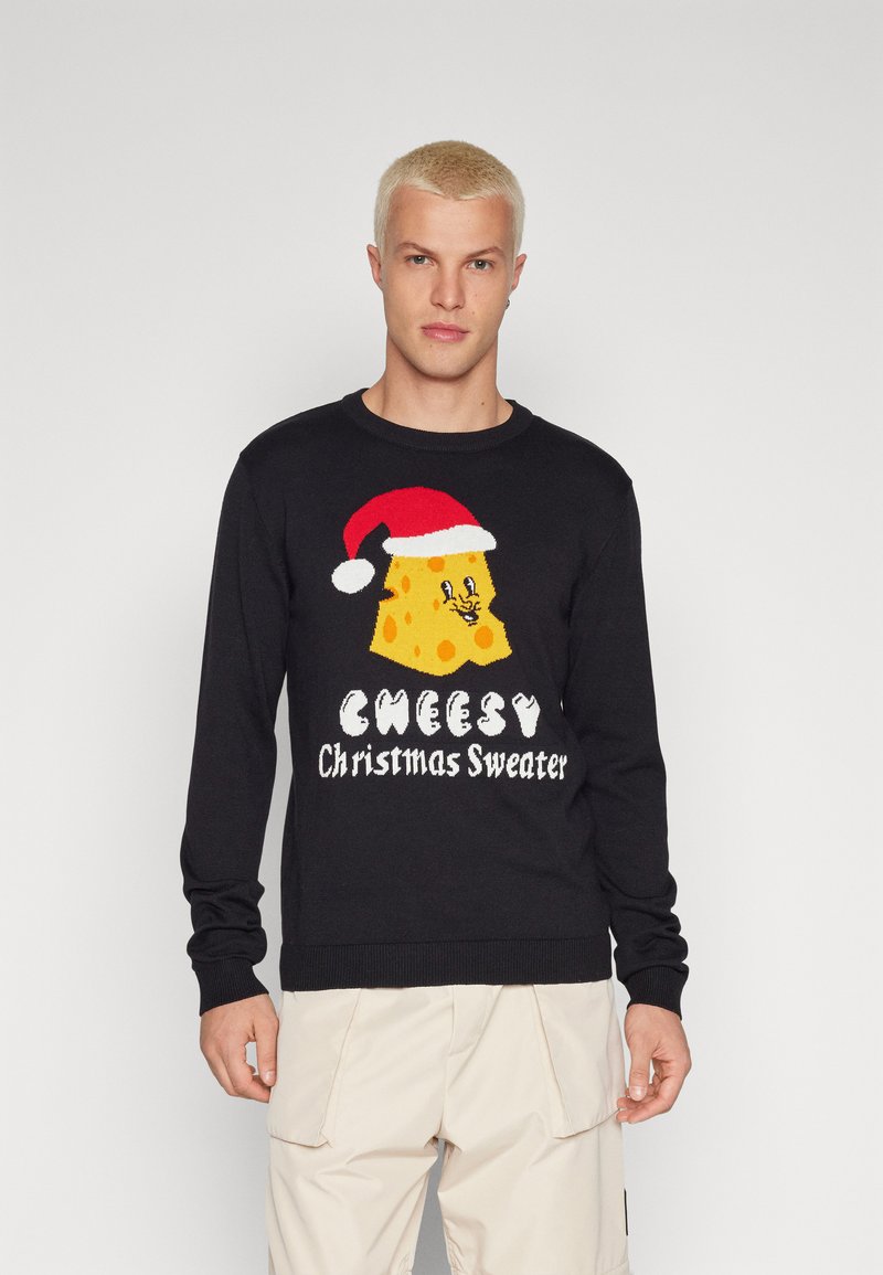 Jack & Jones JORFESTIVE XMAS CREW NECK - Strickpullover - black