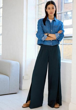 WIDE PETITE - Pantaloni - navy blue