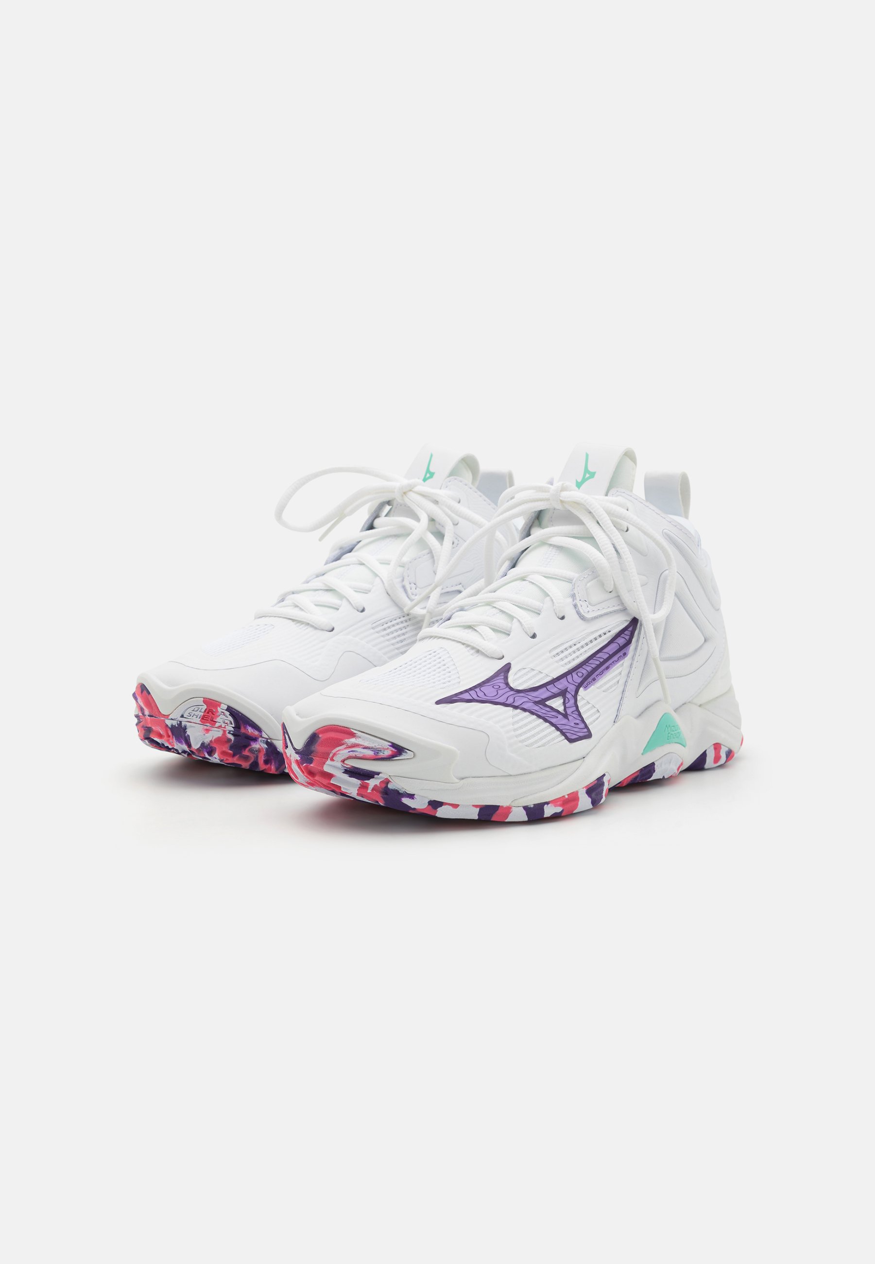 Mizuno WAVE MOMENTUM 3 MID - Pantofi volei - white/lilac/pink/alb