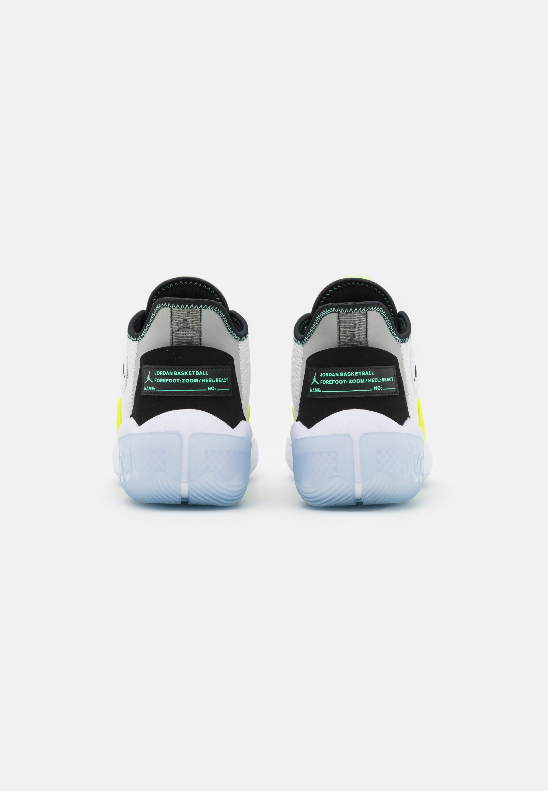 Jordan JUMPMAN DIAMOND 2 MID - Krepšinio batai - white/black/green  glow/volt/light smoke grey/balta - Zalando.lt