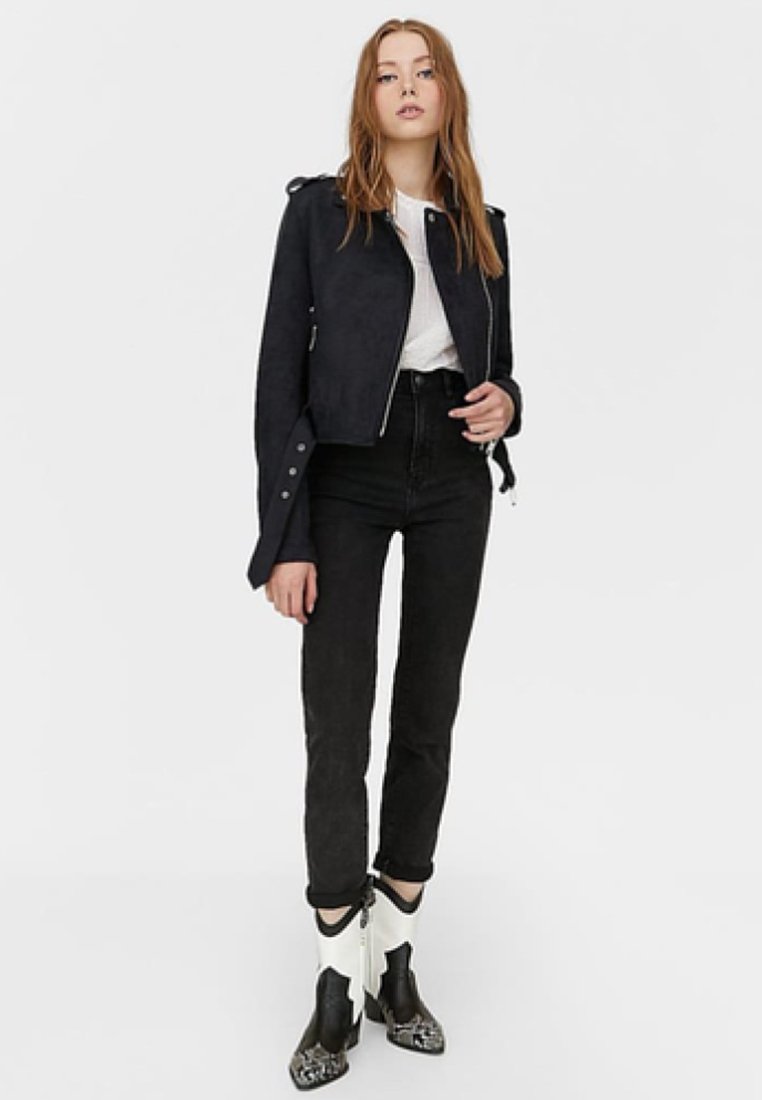 Stradivarius MOM-FIT - Jeans Slim Fit - black denim - Zalando.de