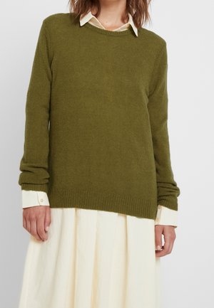 Striktrøje - mottled green