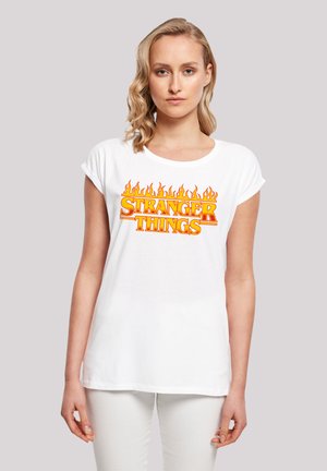 STRANGER THINGS FIRE LOGO WOMEN NETFLIX TV SERIES - Print T-shirt - weiß