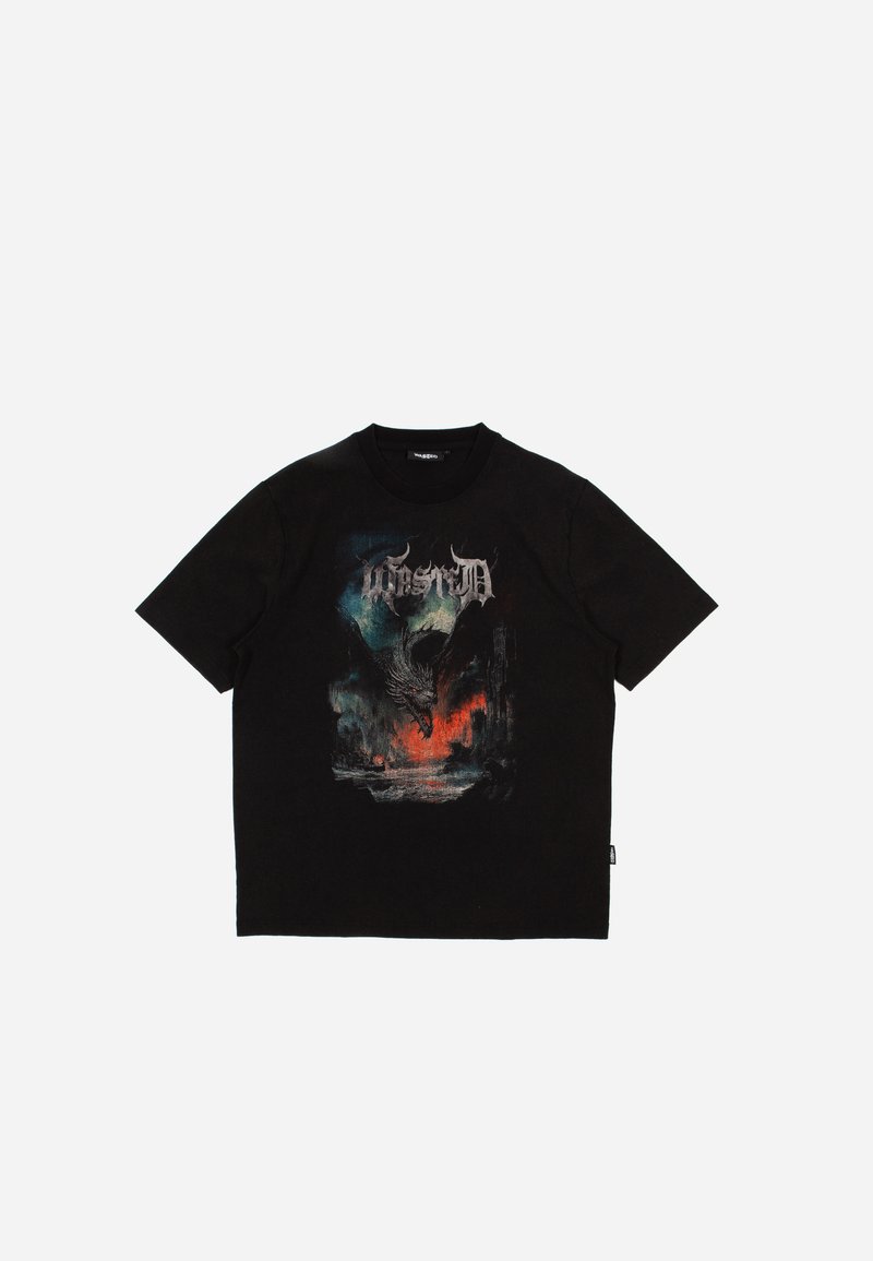 Wasted Paris T-shirt print zwart denim/blackdenim Wasted Paris T-shirt print zwart denim/blackdenim