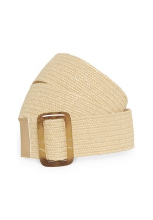 Kaffe BREE - Flechtgürtel - nature straw w brown buckle
