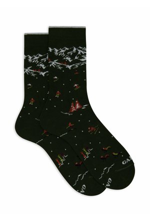Gallo WITH MOUNTAIN AND SKIER MOTIF - Socken - muschio