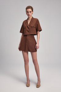 adL BETH - Falda acampanada - brown