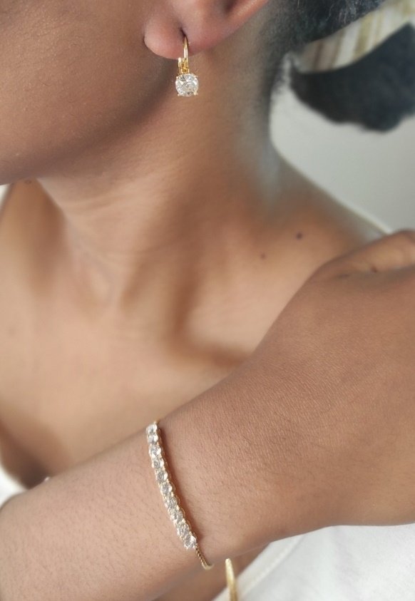 MYC Paris PARURE ROUND MIA SET - Orecchini - doré   cristal