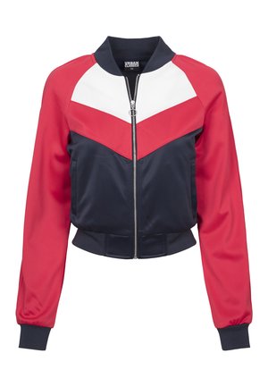 SHORT RAGLAN TRACK  - Bomber dzseki - navy fire red white