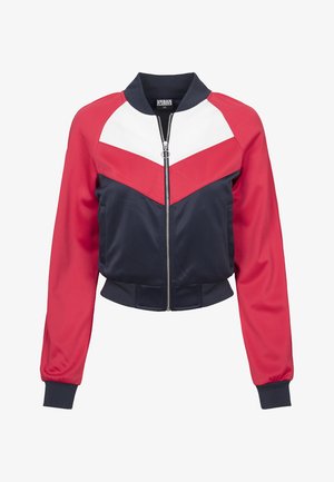 SHORT RAGLAN TRACK  - Bomber stiliaus striukė - navy fire red white