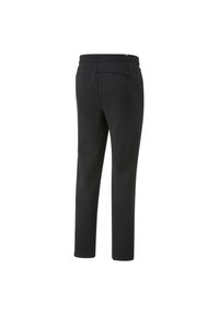 Schwarze Sporthosen mit schmal zulaufendem Bein, elastischem Bund und glatter Textur. Verfügt über minimale Nähte und keine sichtbaren Taschen.
