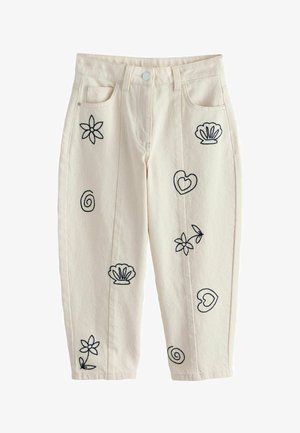 Next, Jeans Relaxed Fit - ecru embroidery