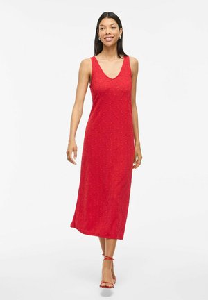 VILA ÄRMELLOSES - Freizeitkleid - racing red