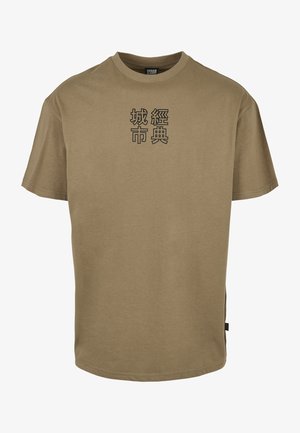 CHINESE SYMBOL TEE - Apdrukāts T-krekls - khaki/black