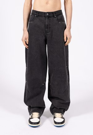 FAVELA HEAVY BLACK WASHED DART - Baggy jeans - black