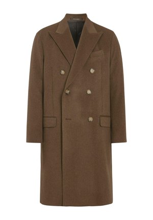 Oscar Jacobson, SICILY DOUBLE BREASTED COAT - Mantel - brown leaf