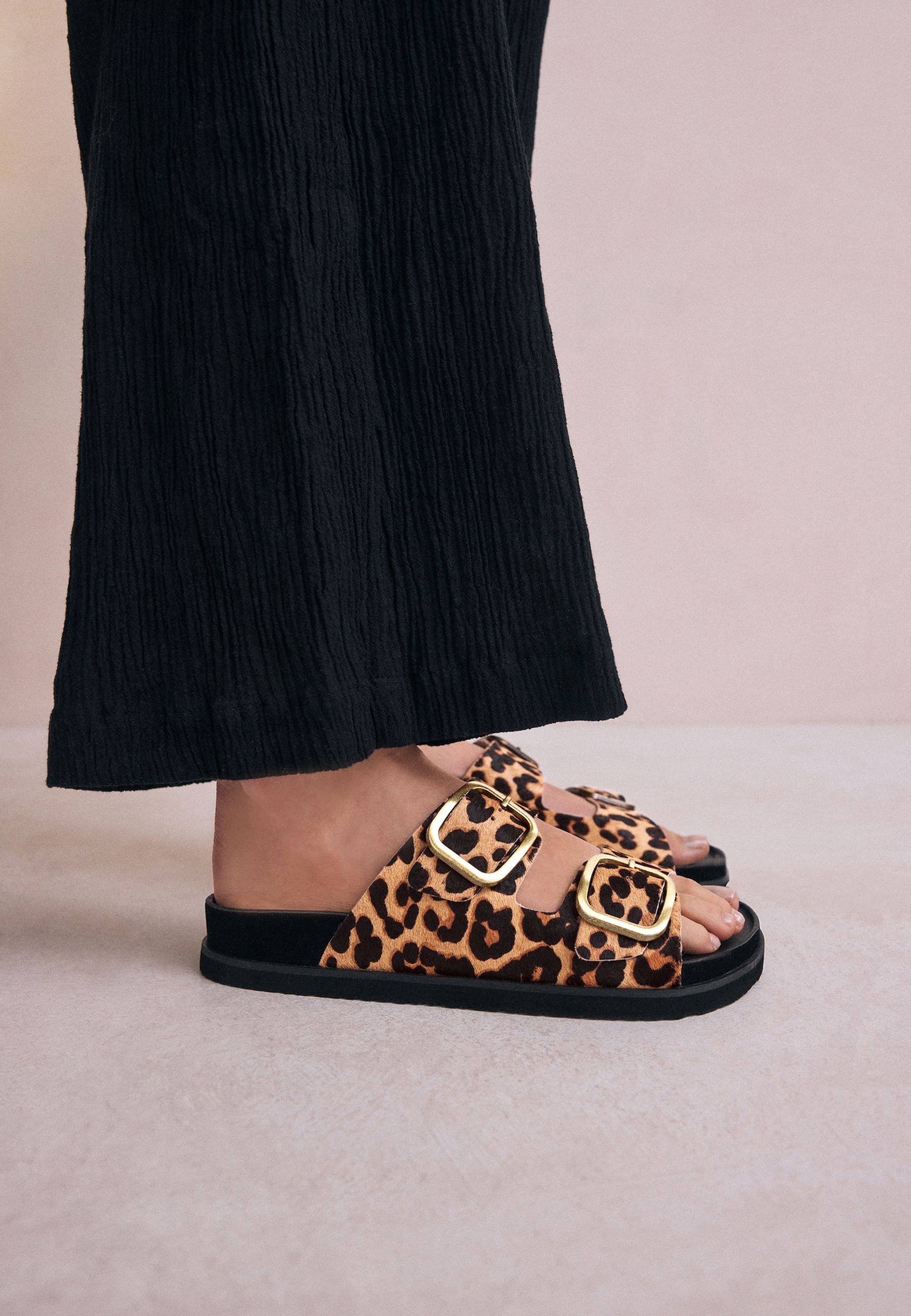 Next NEXT - Papuci - leopard print leather/maro - Zalando.ro