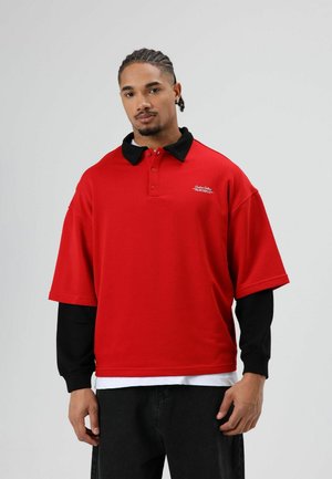 LAYERED SLEEVE DETAIL - Polo shirt - red