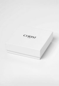 Weißer rechteckiger Kasten mit glatter Oberfläche, auf dem das Wort "CHRIST" in fetter schwarzer Schrift und das Jahr "1863" darunter zu sehen ist.