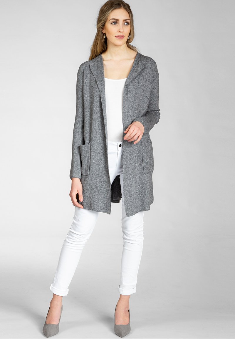Damen Strickjacken | Caspar Strickjacke grau meliert/grau-meliert - VO66137 Damen Strickjacken | Caspar Strickjacke grau meliert/grau-meliert - VO66137