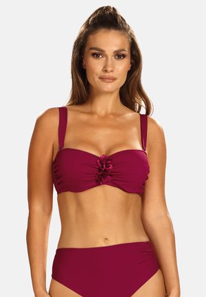 Feba Swimwear Góra od bikini - bordowy biustonosz bardotka