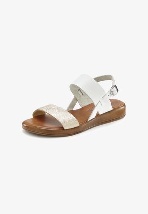 LASCANA, Riemensandalette - weiß goldfarben