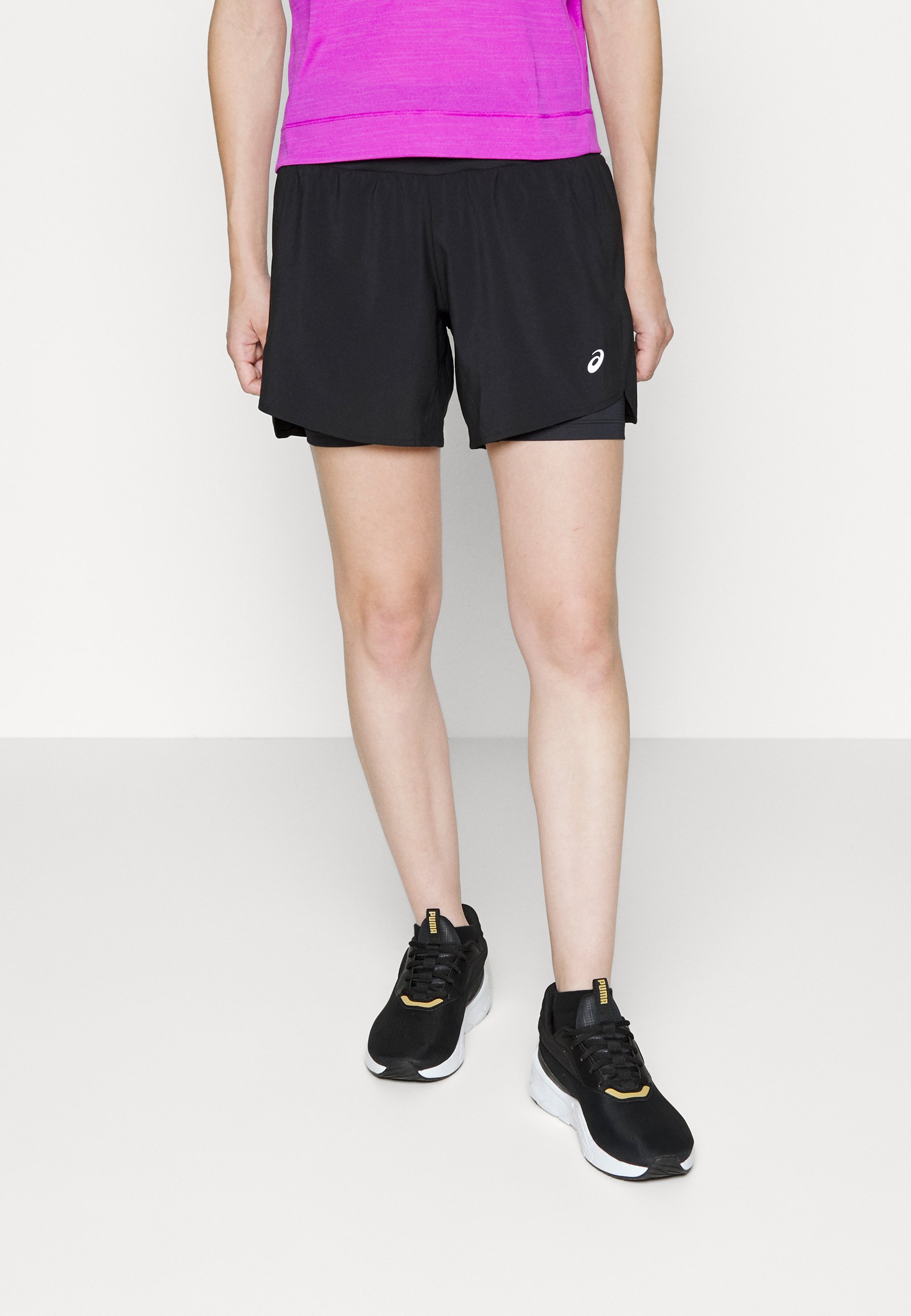 asics black running shorts