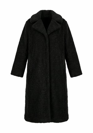Studio Untold, LONG TEDDY FLEECE COAT - Vinterfrakke - black
