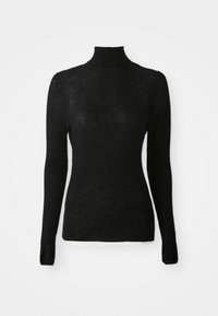 PULL FIN COL ROULE DOUBLE EPAISSEUR - Strikkegenser - noir