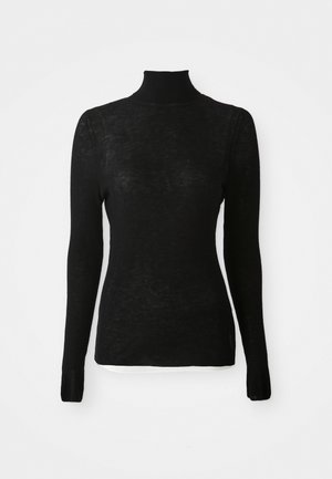 PULL FIN COL ROULE DOUBLE EPAISSEUR - Pullover - noir