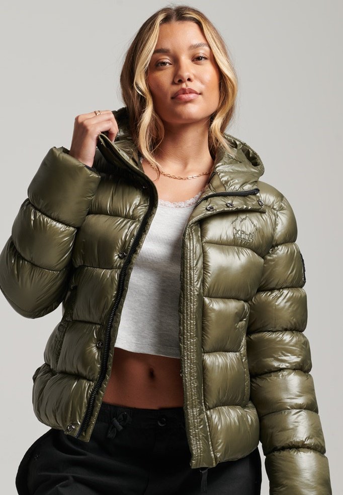 superdry puffer dusty olive