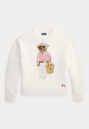 Polo Ralph Lauren, POLO BEAR CREWNECK SWEATER - Svetrík - white multi