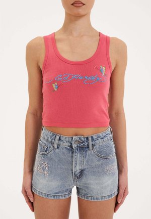 PARTY RHINESTONE CROPPED - Linne - pink