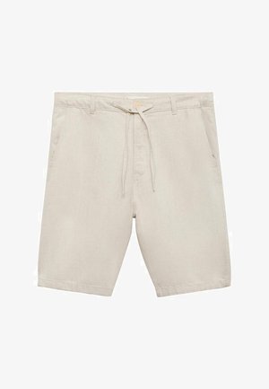 Bež hrepen se s snemljivo vrvico, dvema stranskima žepoma in sproščenim krojem. Gladka tekstura brez vidnih vzorcev ali dodatkov.