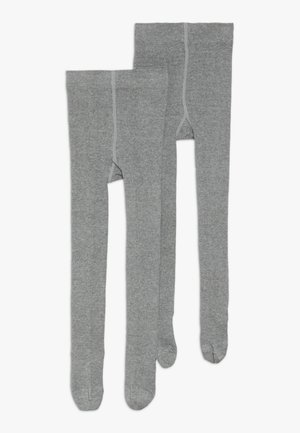 Szare legginsy wykonane z elastycznego materiału, charakteryzujące się bezszwowym designem, miękką teksturą i dopasowaną sylwetką. Wyświetlono dwie pary.