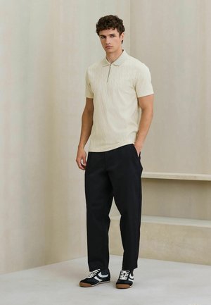 Next, SLIM FIT - SMART JAQUARD POLO SHIRT - Poloshirt - ecru