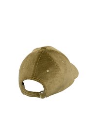 Brown corduroy cap with a curved brim, textured fabric, an adjustable strap at the back, and ventilation holes for breathability.