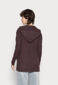 Vero Moda VMDOFFY OPEN HOOD CARDIGAN  - Casaco de malha - port royaledetail/black melange