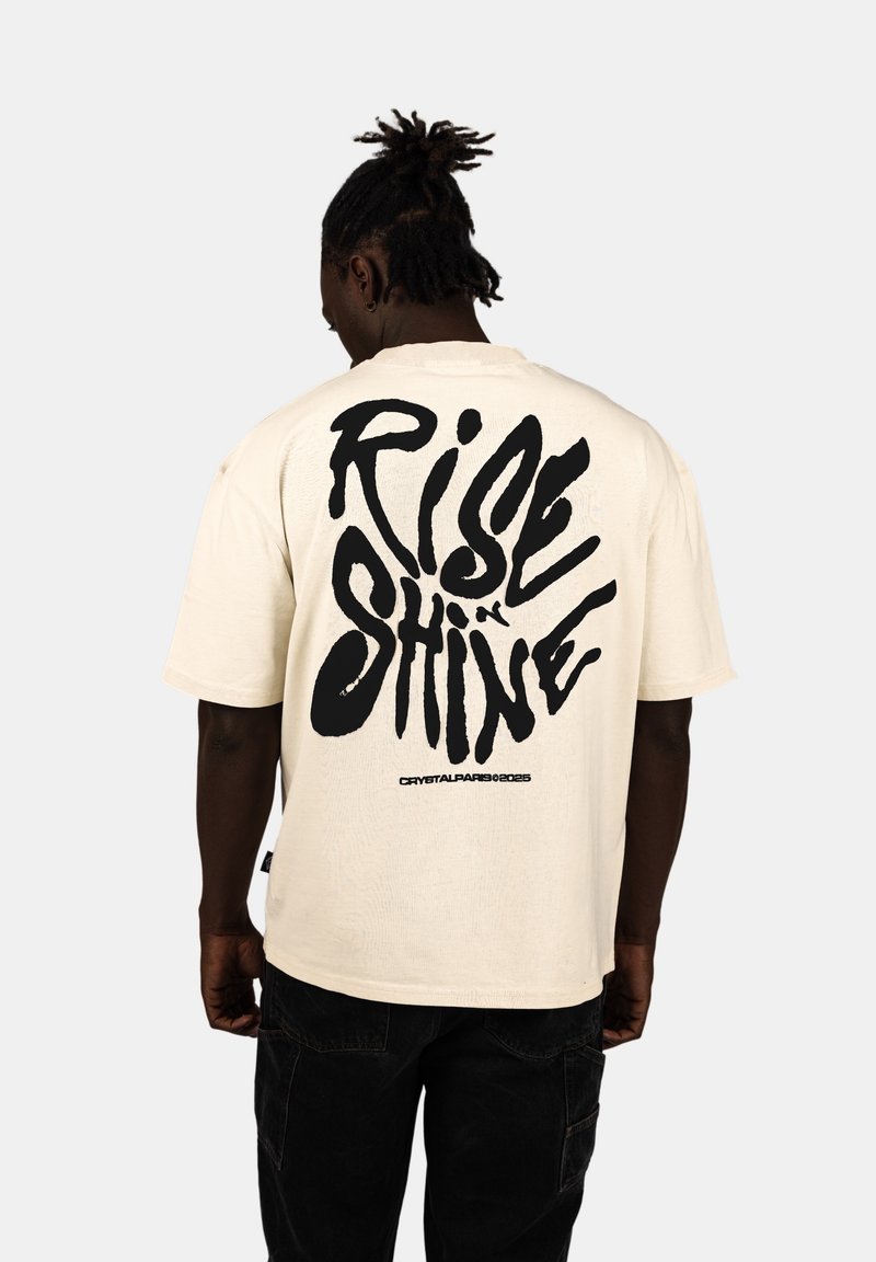 CRYSTAL PARIS OVERSIZED SHINE - T-shirt print - cream
