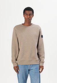 TOM TAILOR STRUCTURED CREW NECK - Sweatshirt - palm cashmere structure