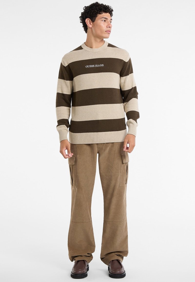 Guess Jeans STRIPED Maglione mehrfarbig braun/marrone