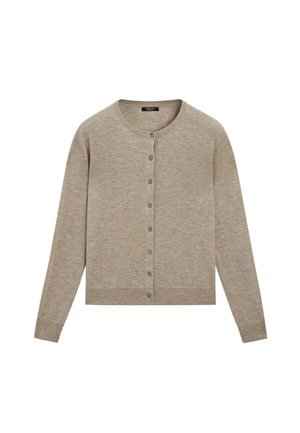 Massimo Dutti, FINE-KNIT ROUND NECK CARDIGAN - Cardigan - beige