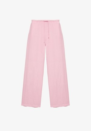 PULL&BEAR, FLOWING TROUSERS WITH AN ELASTICATED WAISTBAND - Pantalon classique - pink