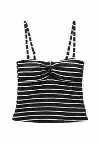 Next TANKINI TALL  - Bikini felső - black white stripe crinkle