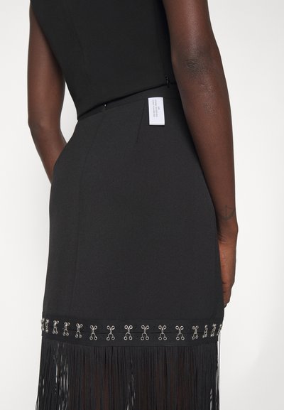 ROKH FRINGE DETAILED LONG SKIRT - Pliiatsseelik - black